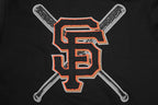 MLB SAN FRANCISCO GIANTS MASH UP MEN'S RIB FLC PO HOODIE (BLACK/ORANGE)