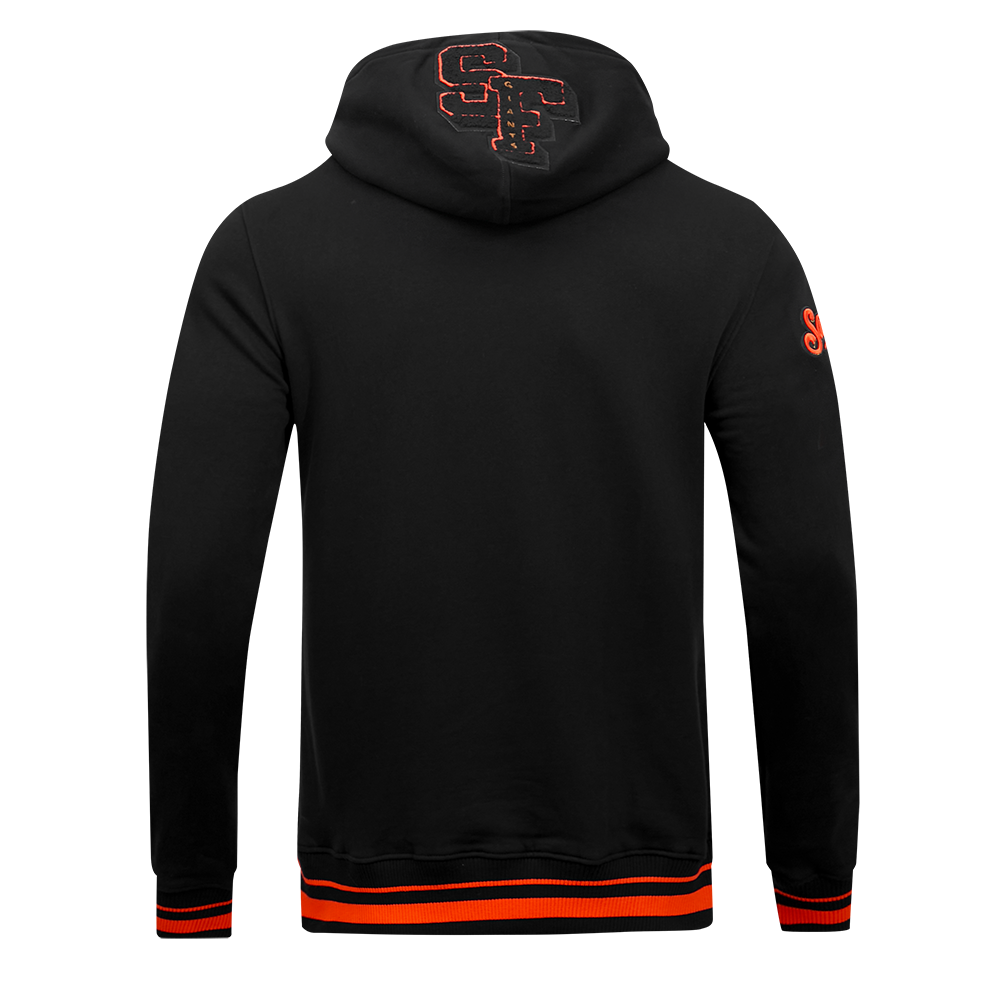 MLB SAN FRANCISCO GIANTS MASH UP MEN'S RIB FLC PO HOODIE (BLACK/ORANGE)