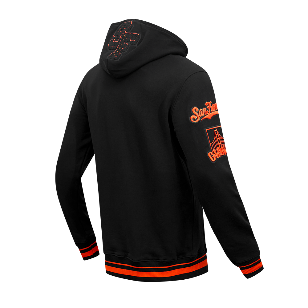 MLB SAN FRANCISCO GIANTS MASH UP MEN'S RIB FLC PO HOODIE (BLACK/ORANGE)