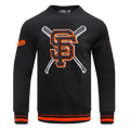 MLB SAN FRANCISCO GIANTS MASH UP CHANDAIL À COL ROND EN MOLLETON CÔTELÉ POUR HOMME (NOIR/ORANGE)