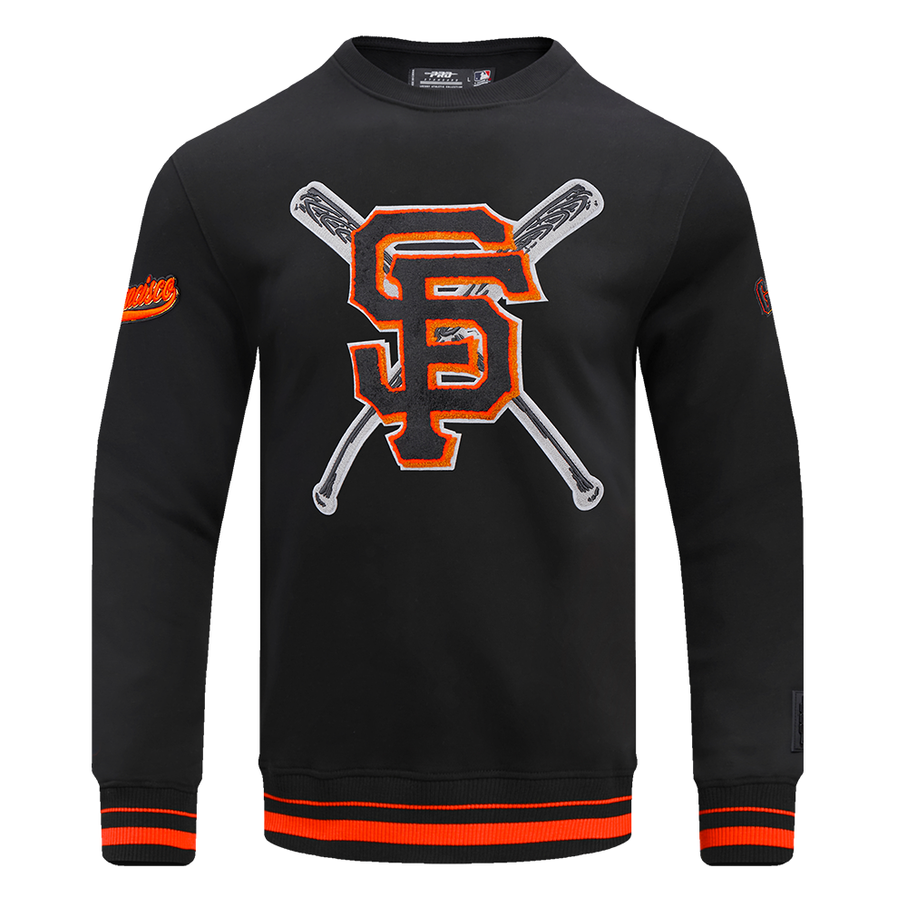 MLB SAN FRANCISCO GIANTS MASH UP CHANDAIL À COL ROND EN MOLLETON CÔTELÉ POUR HOMME (NOIR/ORANGE)