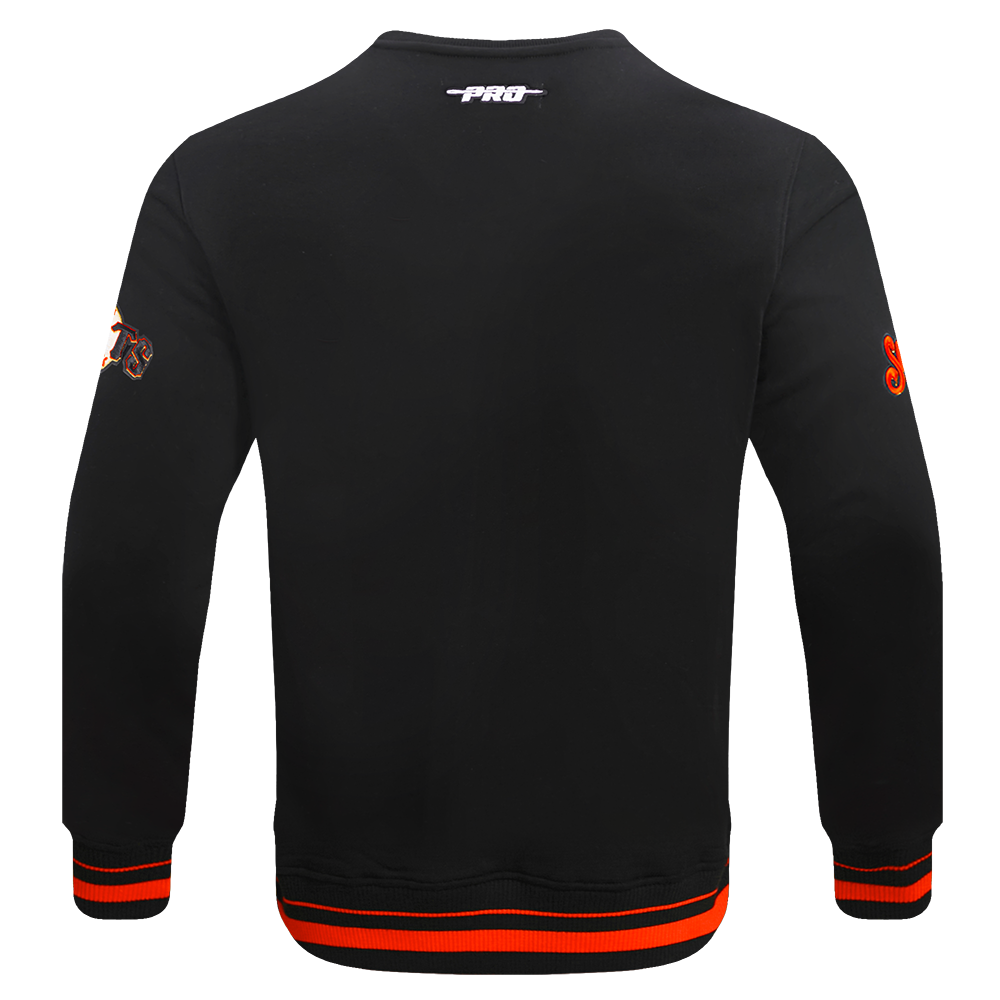 MLB SAN FRANCISCO GIANTS MASH UP CHANDAIL À COL ROND EN MOLLETON CÔTELÉ POUR HOMME (NOIR/ORANGE)
