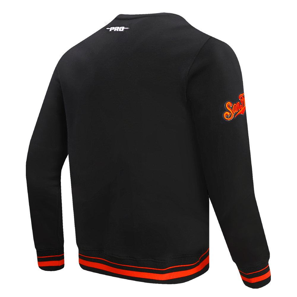MLB SAN FRANCISCO GIANTS MASH UP CHANDAIL À COL ROND EN MOLLETON CÔTELÉ POUR HOMME (NOIR/ORANGE)