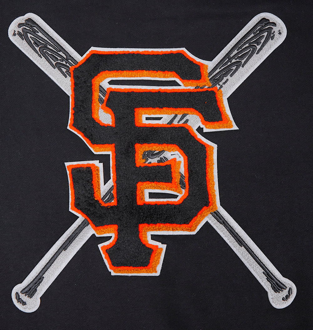 MLB SAN FRANCISCO GIANTS MASH UP CHANDAIL À COL ROND EN MOLLETON CÔTELÉ POUR HOMME (NOIR/ORANGE)