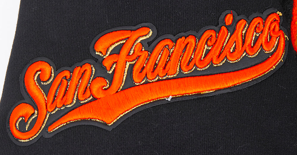 MLB SAN FRANCISCO GIANTS MASH UP CHANDAIL À COL ROND EN MOLLETON CÔTELÉ POUR HOMME (NOIR/ORANGE)