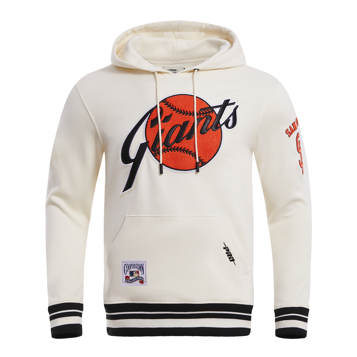 MLB SAN FRANCISCO GIANTS RETRO CLASSIC MEN'S PULLOVER HOODIE (EGGSHELL/BLACK)