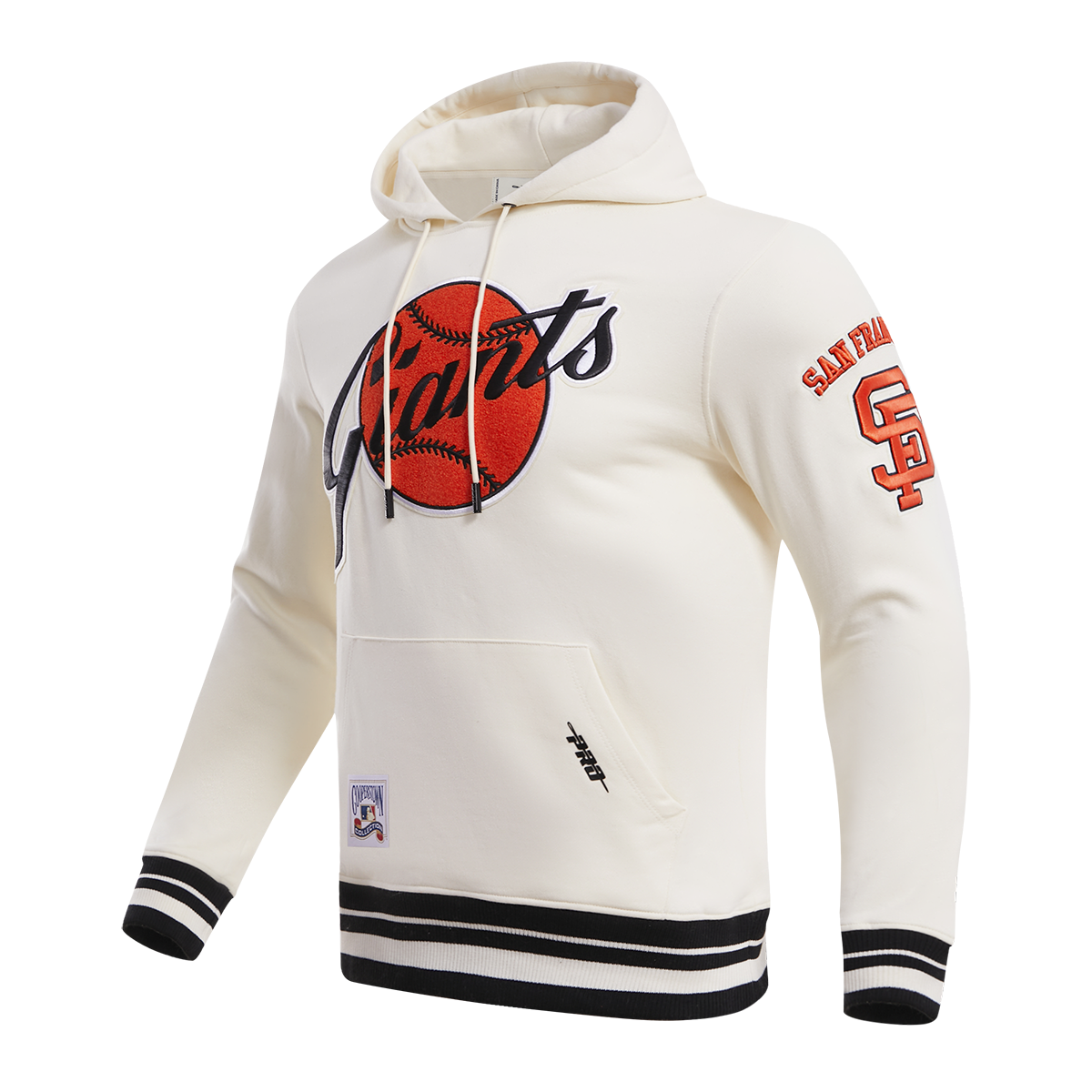MLB SAN FRANCISCO GIANTS RETRO CLASSIC MEN'S PULLOVER HOODIE (EGGSHELL/BLACK)