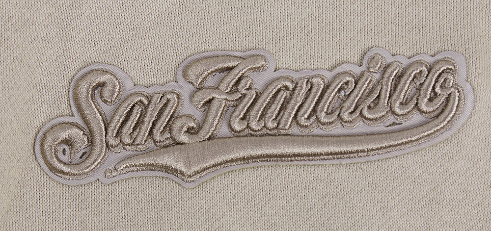 MLB SAN FRANCISCO GIANTS NEUTRAL DROP SHOULDER MEN'S PULLOVER HOODIE (TAUPE)