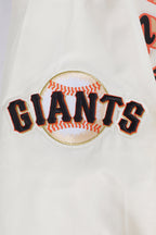 MLB SAN FRANCISCO GIANTS SCRIPT TAIL BLOUSON EN SATIN POUR HOMME (COQUILLE D'ŒUF/NOIR)