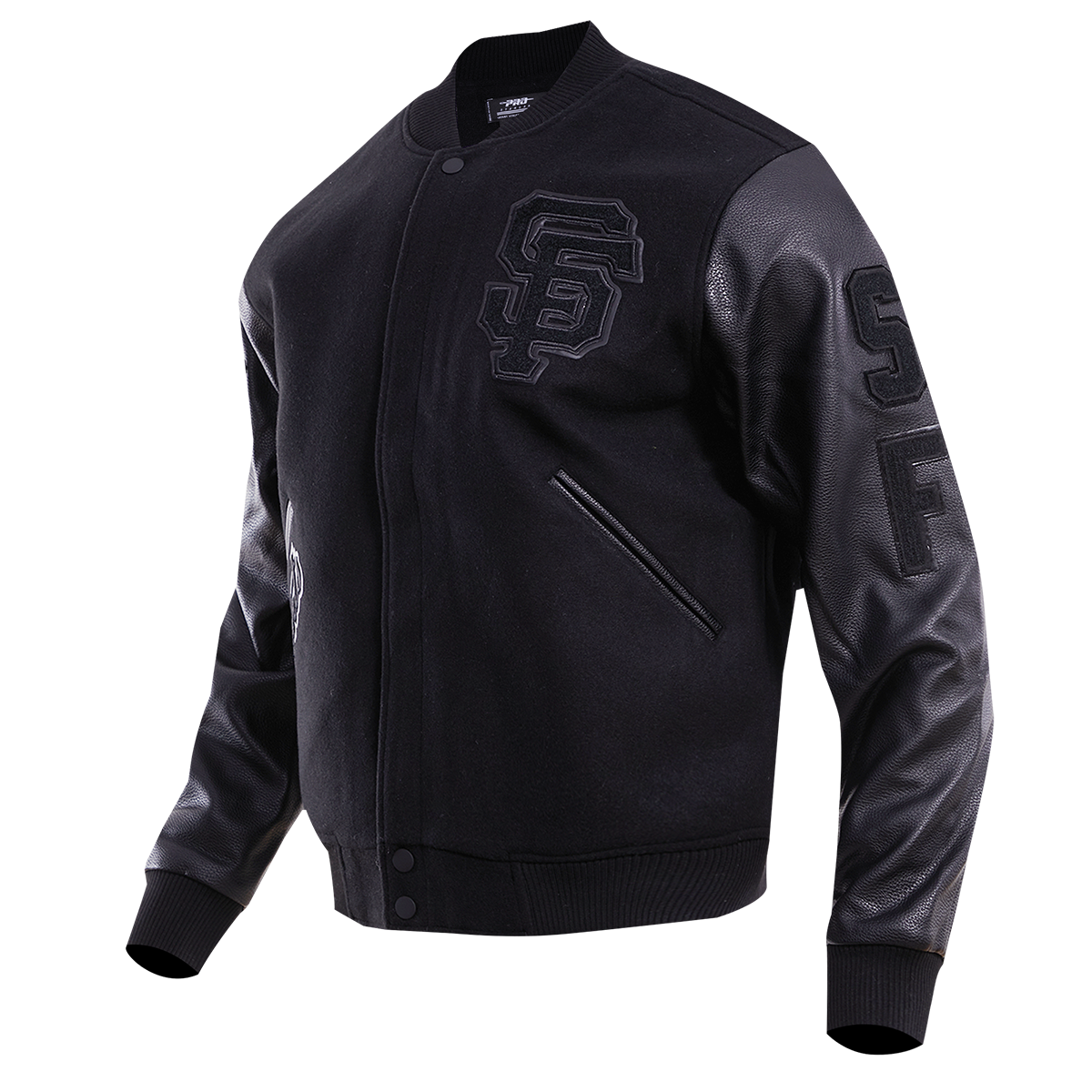 MLB SAN FRANCISCO GIANTS TRIPLE BLACK WOOL MEN'S VARSITY JACKET (TRIPLE BLACK)