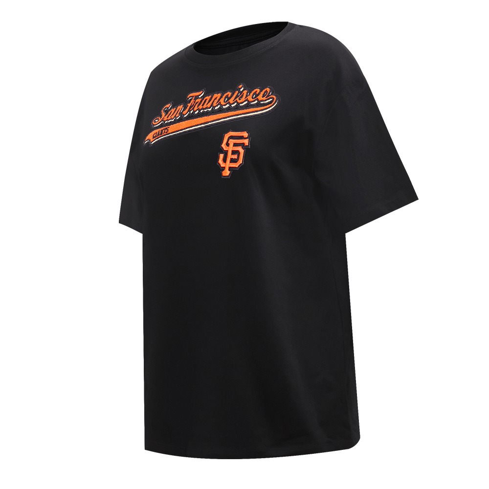 MLB SAN FRANCISCO GIANTS SCRIPT TAIL WOMEN'S BOYFRIEND TOP (BLACK)
