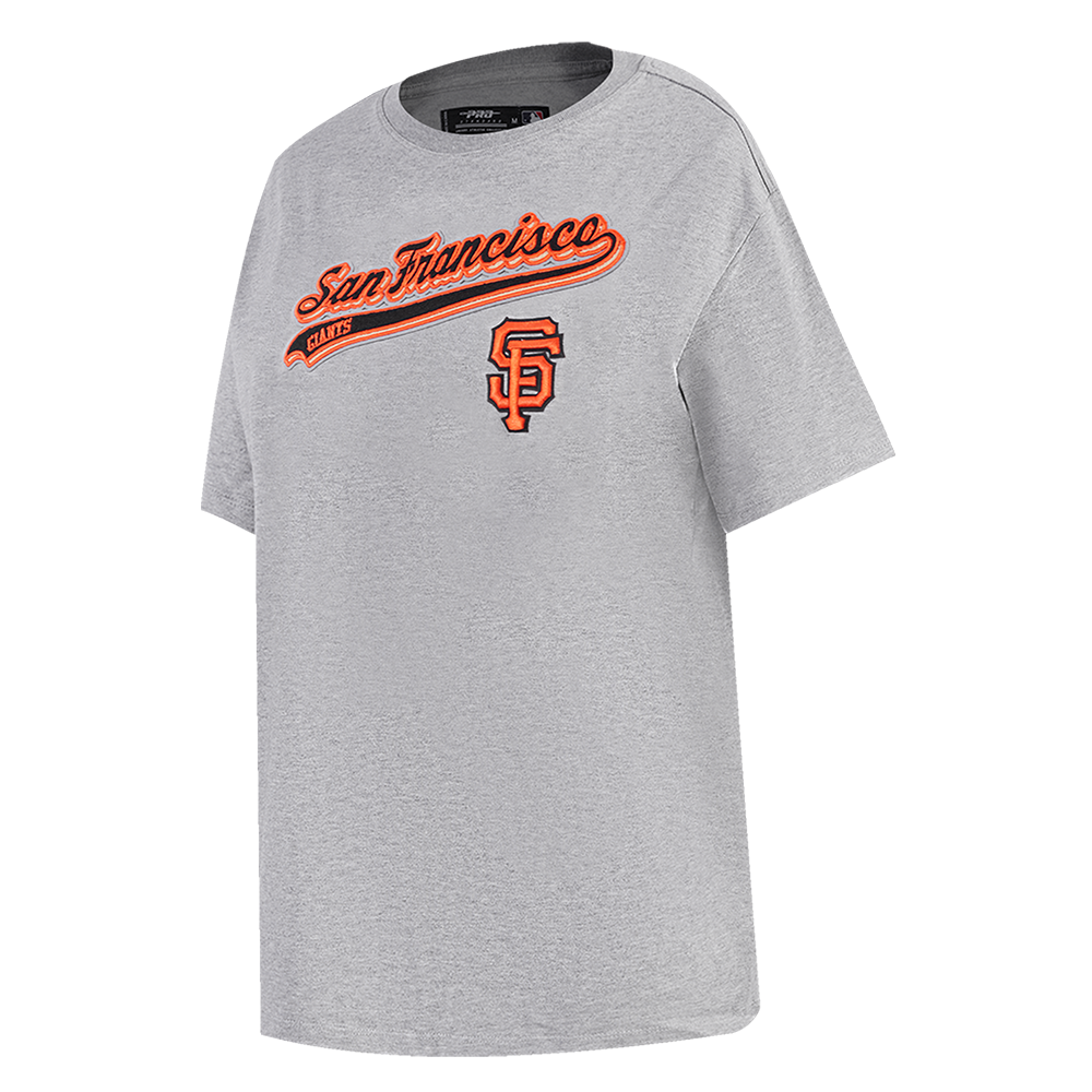MLB SAN FRANCISCO GIANTS SCRIPT TAIL WOMEN'S BOYFRIEND TOP (HEATHER GREY)
