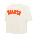 MLB SAN FRANCISCO GIANTS TRIPLE TONAL T-SHIRT EN JERSEY SIMPLE À COUPE CARRÉE POUR FEMME (COQUILLE D'ŒUF)