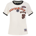 MLB SAN FRANCISCO GIANTS RETRO CASCADE WOMEN'S RINGER TEE (EGGSHELL/ BLACK)