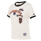 MLB SAN FRANCISCO GIANTS RETRO CASCADE WOMEN'S RINGER TEE (EGGSHELL/ BLACK)
