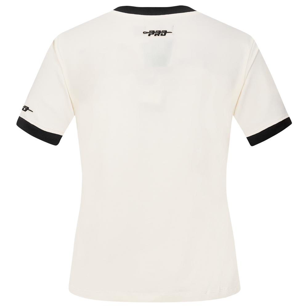 MLB SAN FRANCISCO GIANTS RETRO CASCADE WOMEN'S RINGER TEE (EGGSHELL/ BLACK)