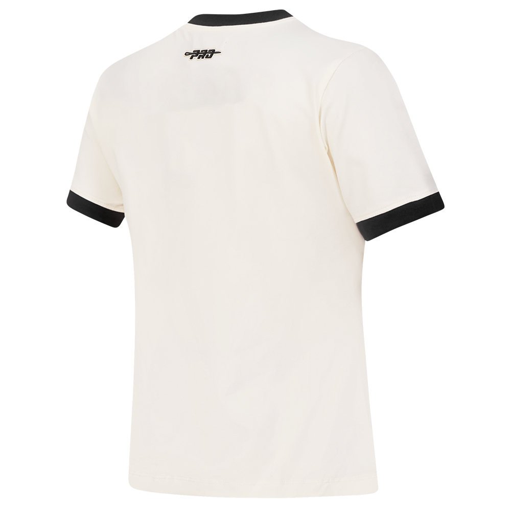 MLB SAN FRANCISCO GIANTS RETRO CASCADE WOMEN'S RINGER TEE (EGGSHELL/ BLACK)