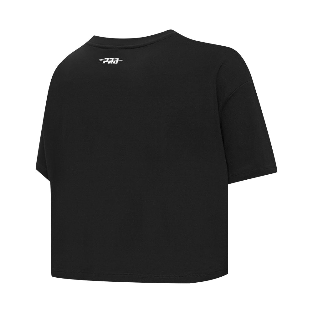 MLB SAN FRANCISCO GIANTS RETRO ELEVATION T-SHIRT EN JERSEY SIMPLE À COUPE CARRÉE POUR FEMME (NOIR)