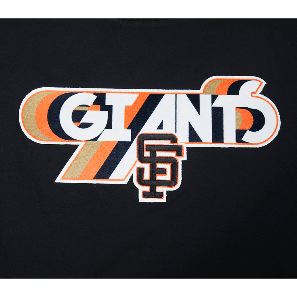 MLB SAN FRANCISCO GIANTS RETRO ELEVATION T-SHIRT EN JERSEY SIMPLE À COUPE CARRÉE POUR FEMME (NOIR)