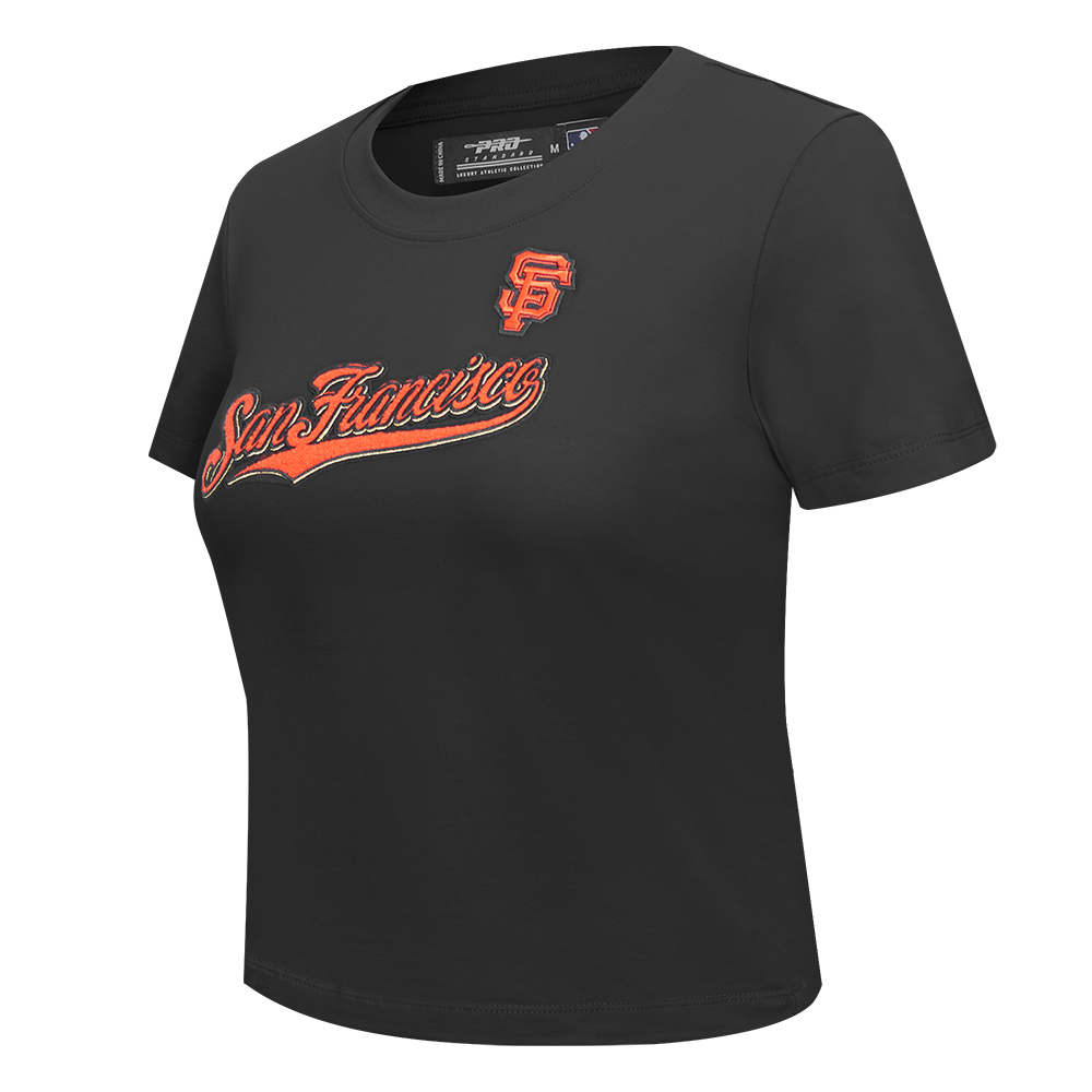 MLB SAN FRANCISCO GIANTS CLASSIC SHORT SLEEVE WOMEN'S SLIM FIT TOP (BLACK)