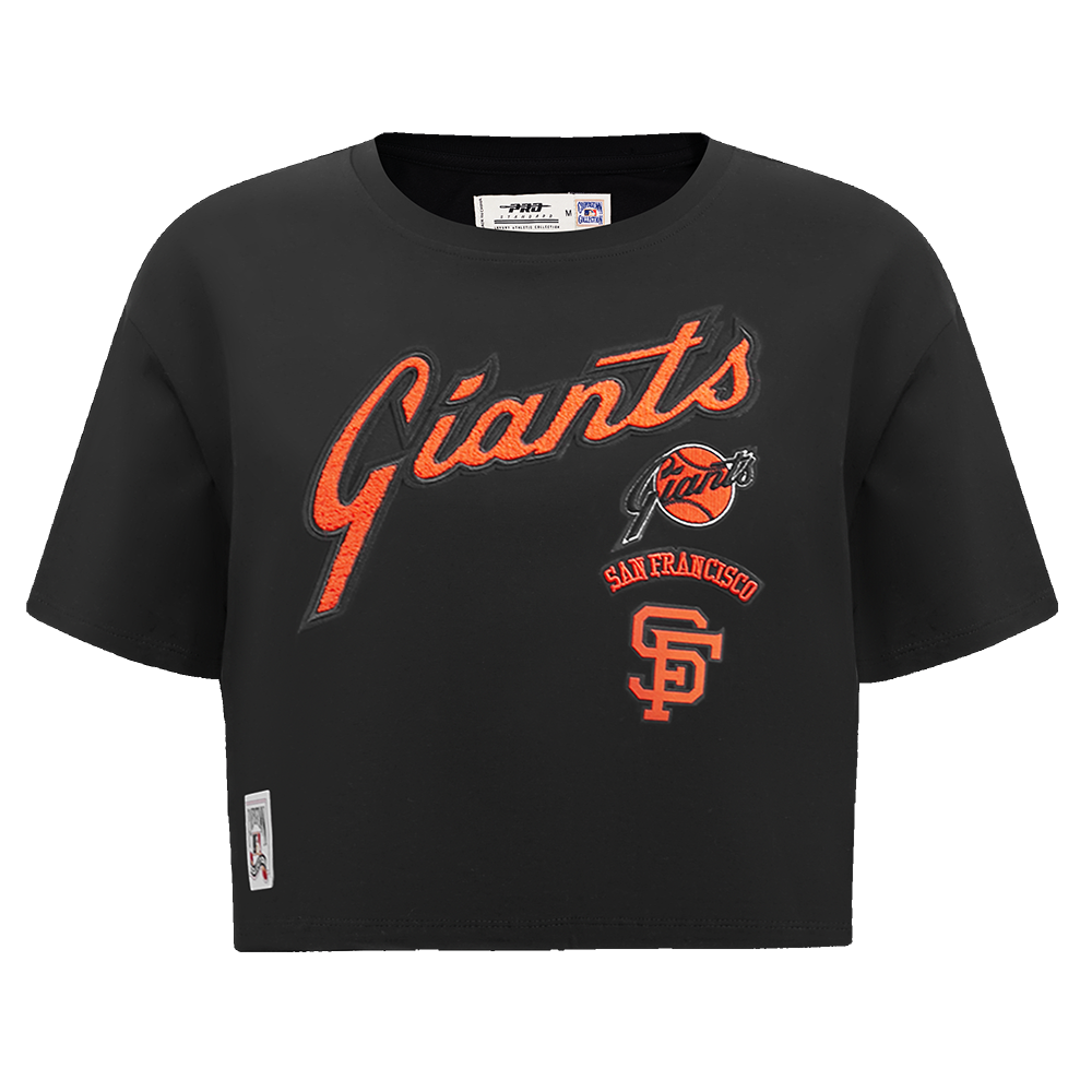 MLB SAN FRANCISCO GIANTS RETRO CLASSIC WOMEN'S BOXY TOP (BLACK)