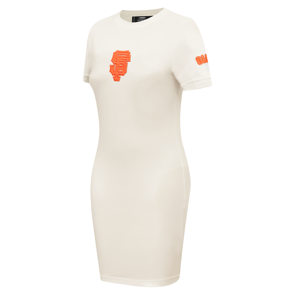 MLB SAN FRANCISCO GIANTS TRIPLE TONAL BODYCON WOMEN'S DRESS (EGGSHELL)