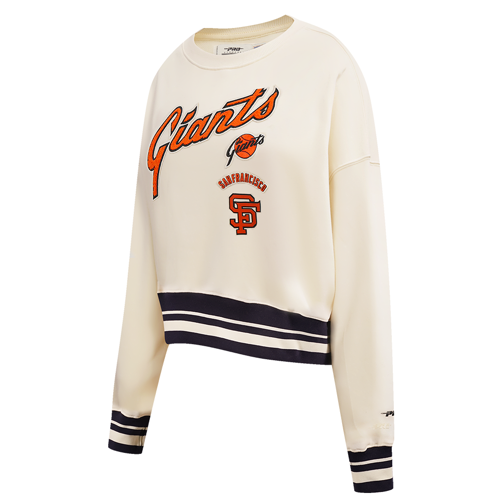 MLB SAN FRANCISCO GIANTS RETRO CLASSIC WOMEN'S CREWNECK (EGGSHELL/ BLACK)