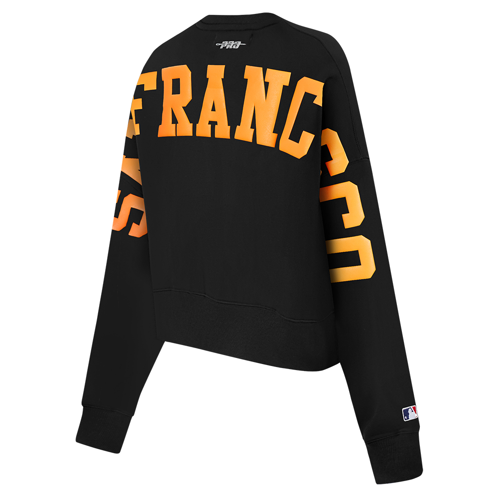 MLB SAN FRANCISCO GIANTS WINGSPAN WOMEN'S FLEECE CREWNECK (BLACK)