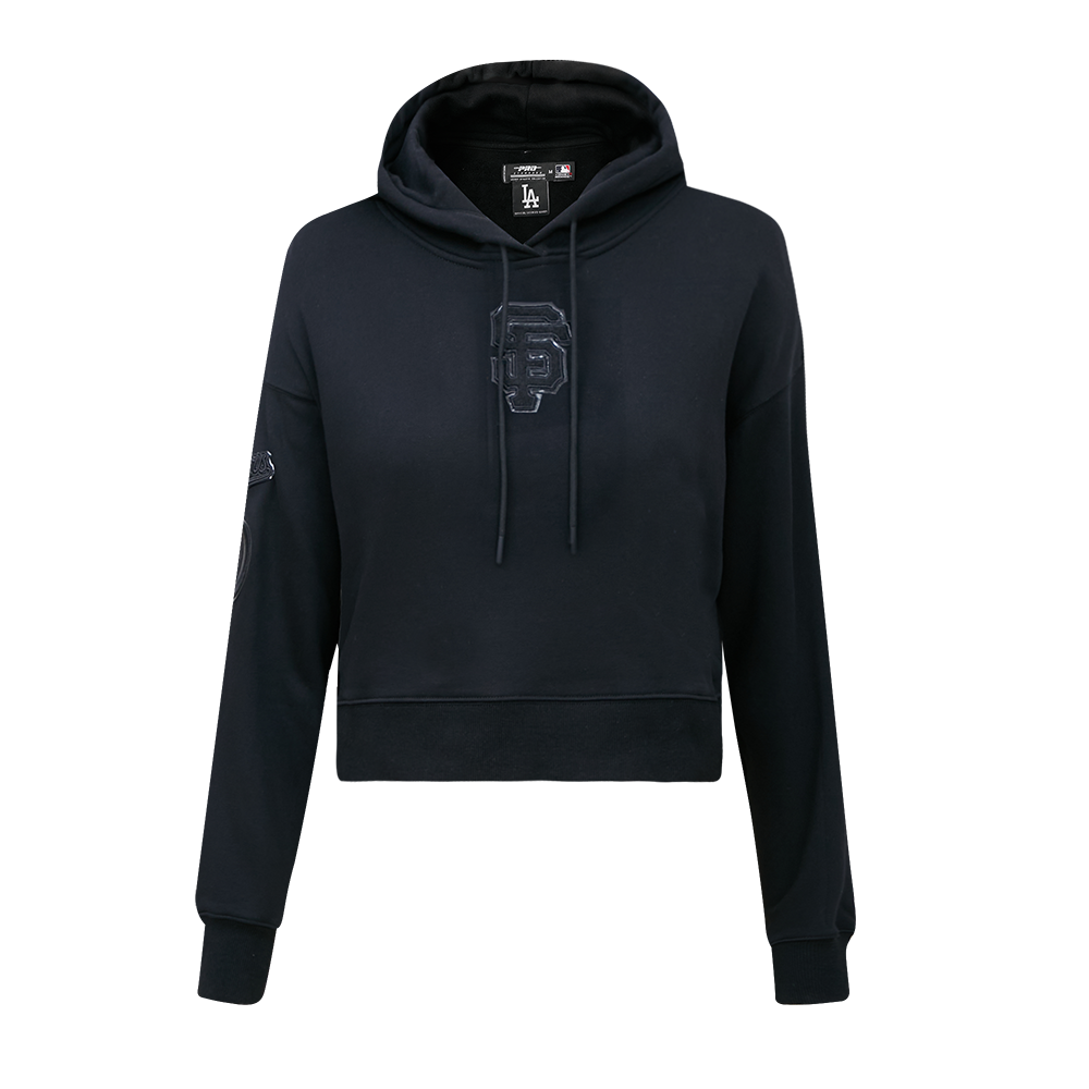 MLB SAN FRANCISCO GIANTS TRIPLE BLACK CHANDAIL À CAPUCHON COURT POUR FEMME (TRIPLE NOIR)