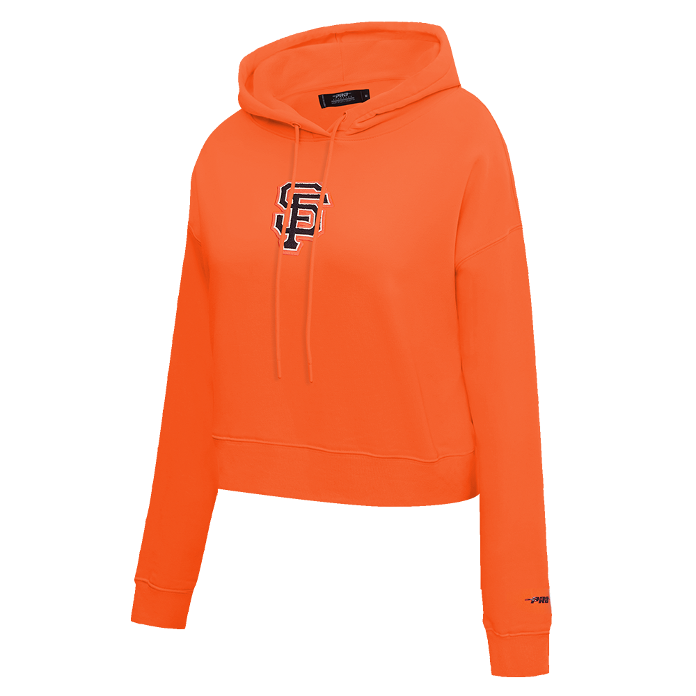 MLB SAN FRANCISCO GIANTS CLASSIC WOMEN'S CROPPED PULLOVER HOODIE (ORANGE)