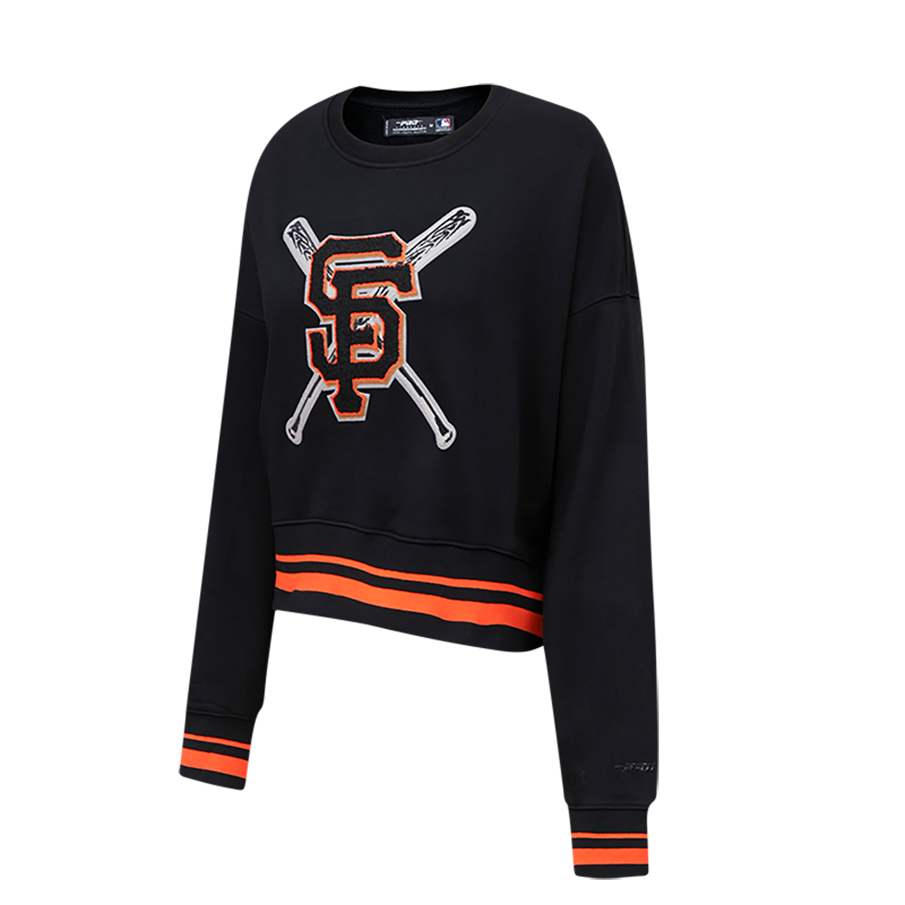 MLB SAN FRANCISCO GIANTS MASHUP WOMEN'S RIB CREWNECK (BLACK/ORANGE)