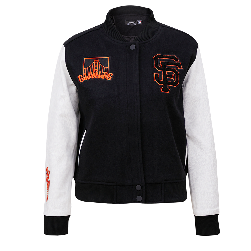 MLB SAN FRANCISCO GIANTS CLASSIC WOOL WOMEN'S VARSITY JACKET (BLACK/WHITE)
