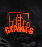 MLB SAN FRANCISCO GIANTS MASH UP WOMEN'S RIB SATIN JACKET (BLACK/ORANGE)