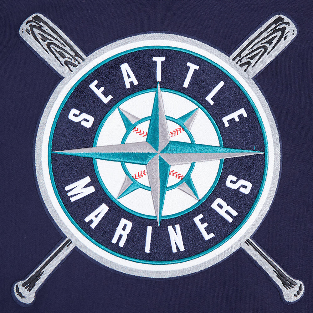 MLB SEATTLE MARINERS MASH UP MEN'S RIB FLC PO HOODIE (MIDNIGHT NAVY)