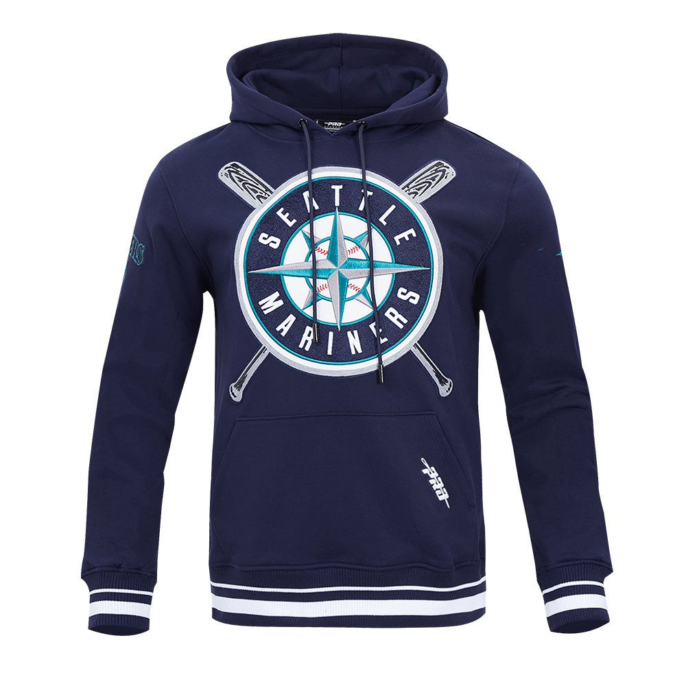 MLB SEATTLE MARINERS MASH UP MEN'S RIB FLC PO HOODIE (MIDNIGHT NAVY)