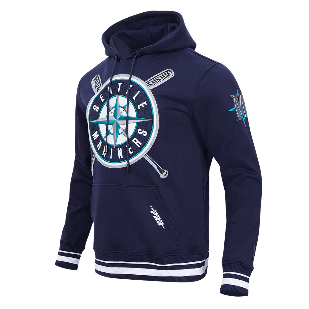 MLB SEATTLE MARINERS MASH UP MEN'S RIB FLC PO HOODIE (MIDNIGHT NAVY)