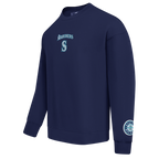 MLB SEATTLE MARINERS WINGSPAN CHANDAIL À COL ROND EN MOLLETON À ÉPAULES TOMBANTES V2 POUR HOMME (MARINE MINUIT)
