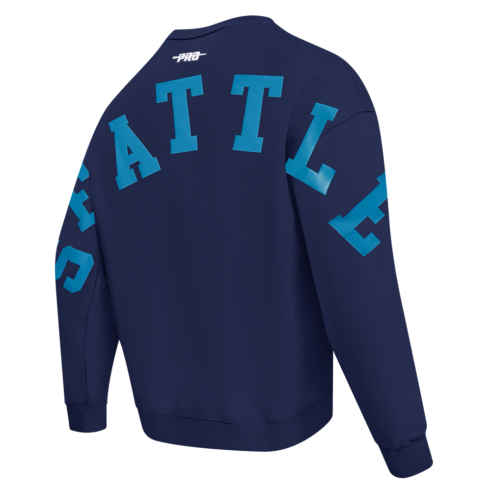 MLB SEATTLE MARINERS WINGSPAN CHANDAIL À COL ROND EN MOLLETON À ÉPAULES TOMBANTES V2 POUR HOMME (MARINE MINUIT)