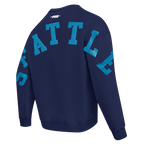 MLB SEATTLE MARINERS WINGSPAN CHANDAIL À COL ROND EN MOLLETON À ÉPAULES TOMBANTES V2 POUR HOMME (MARINE MINUIT)