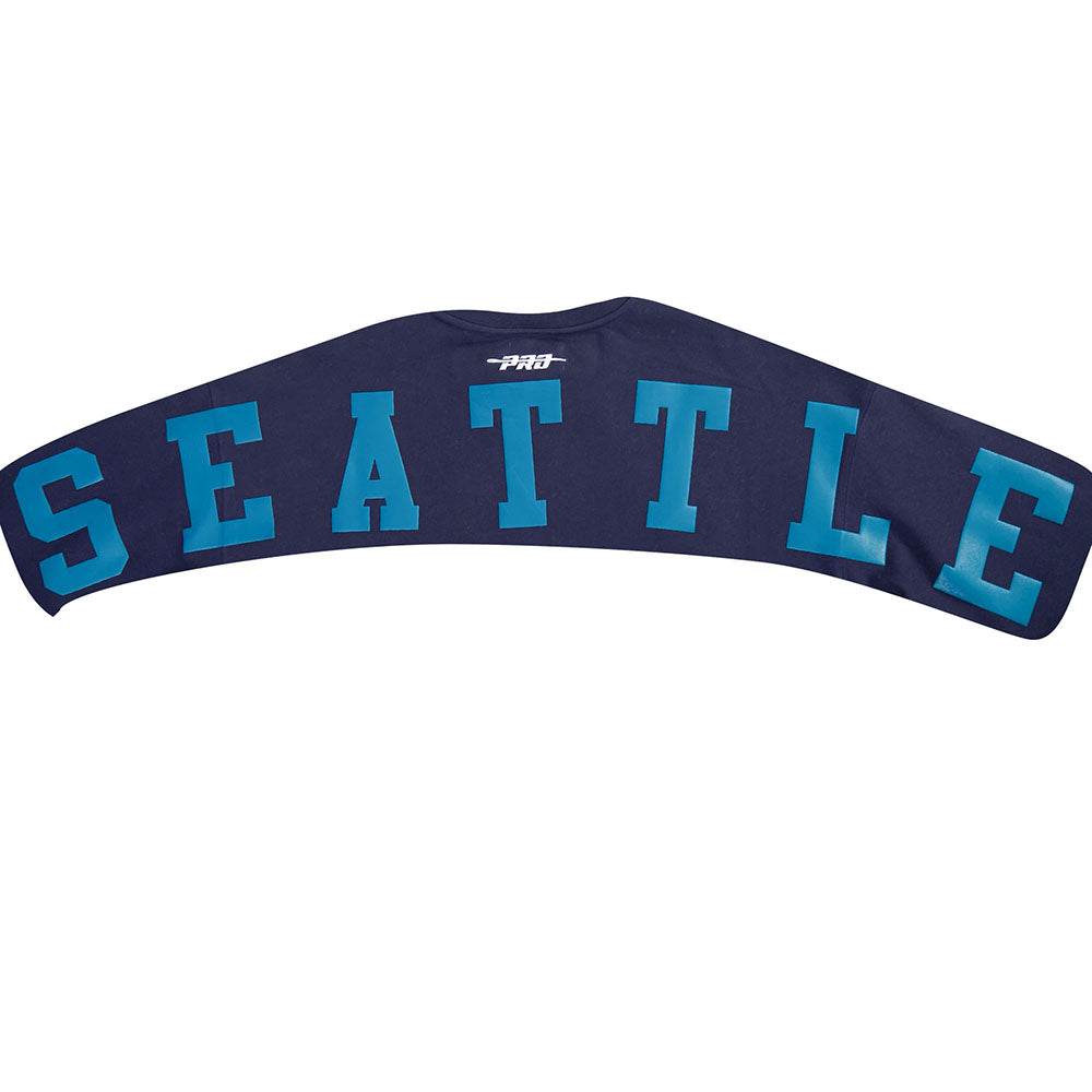 MLB SEATTLE MARINERS WINGSPAN CHANDAIL À COL ROND EN MOLLETON À ÉPAULES TOMBANTES V2 POUR HOMME (MARINE MINUIT)