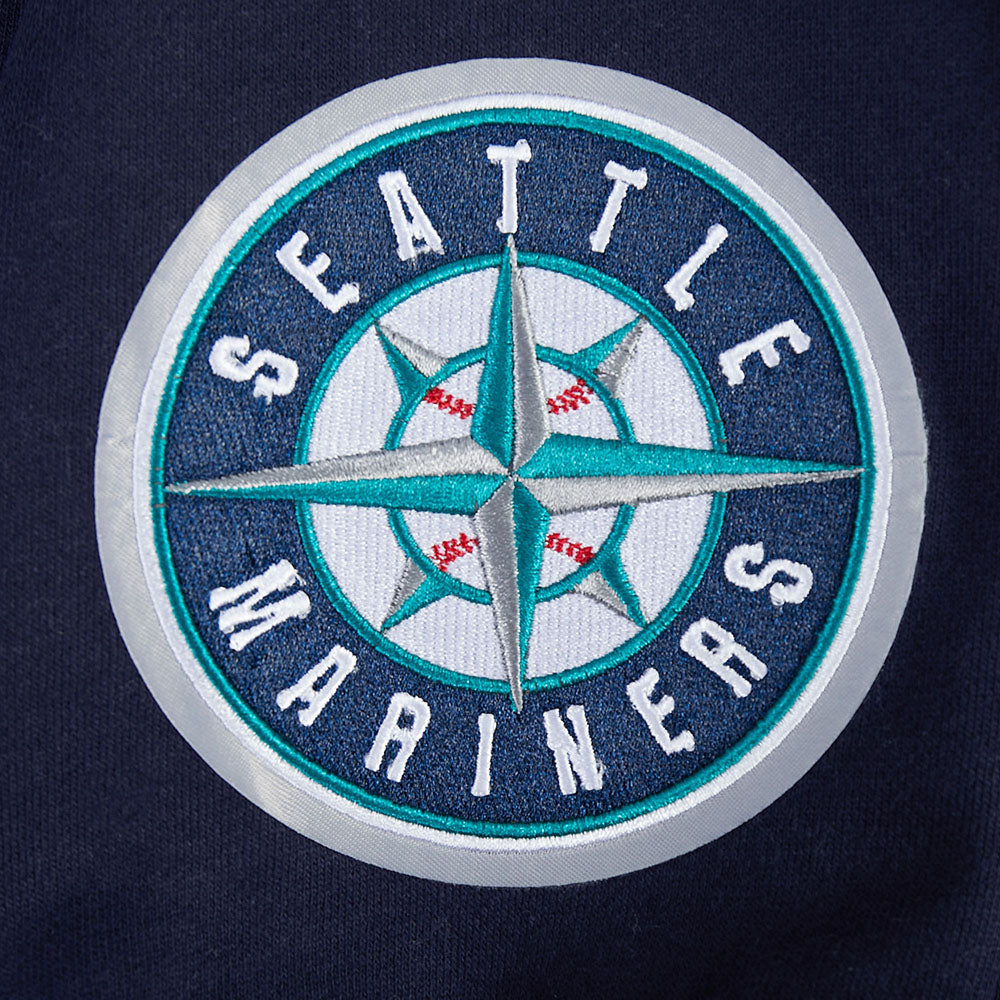 MLB SEATTLE MARINERS WINGSPAN CHANDAIL À COL ROND EN MOLLETON À ÉPAULES TOMBANTES V2 POUR HOMME (MARINE MINUIT)