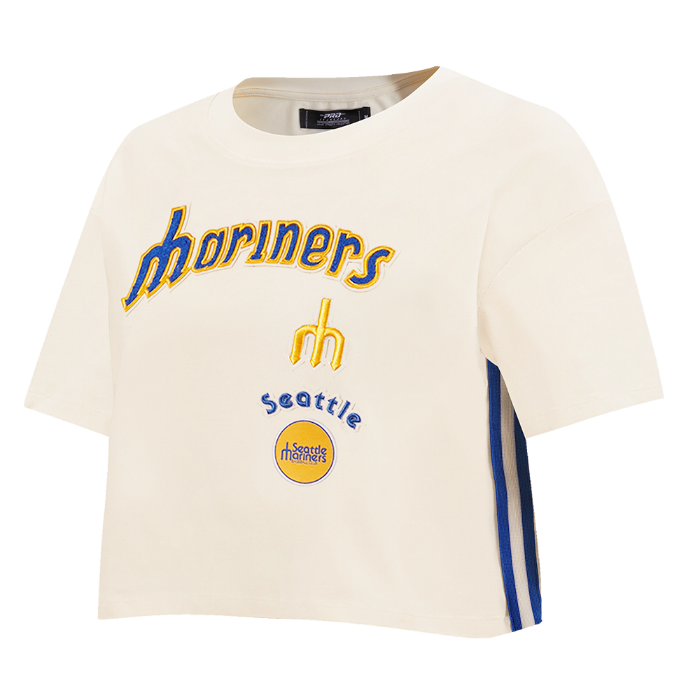 MLB SEATTLE MARINERS RETRO CLASSIC WOMEN'S BOXY TOP (EGGSHELL)