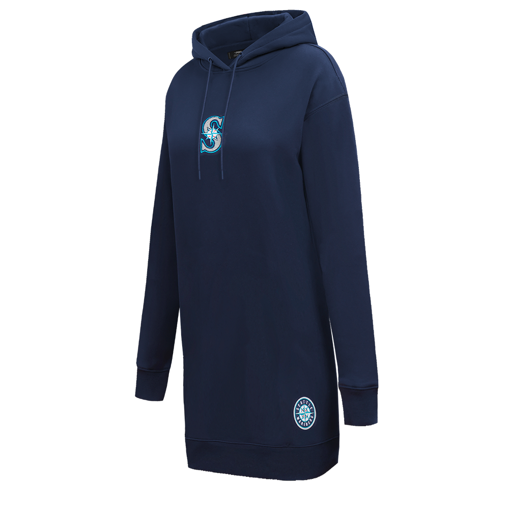 MLB SEATTLE MARINERS CLASSIC WOMEN'S HOODIE DRESS (MIDNIGHT NAVY)