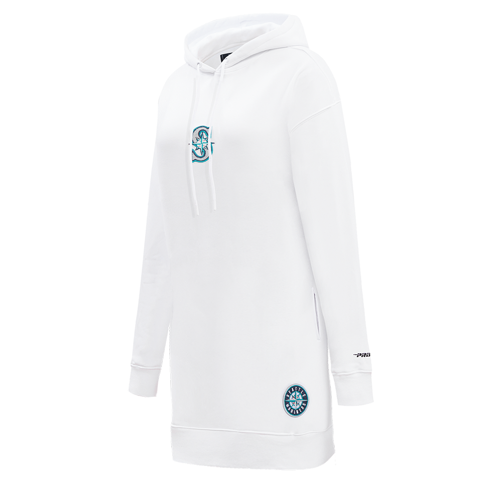 MLB SEATTLE MARINERS CLASSIC WOMEN'S HOODIE DRESS (WHITE)