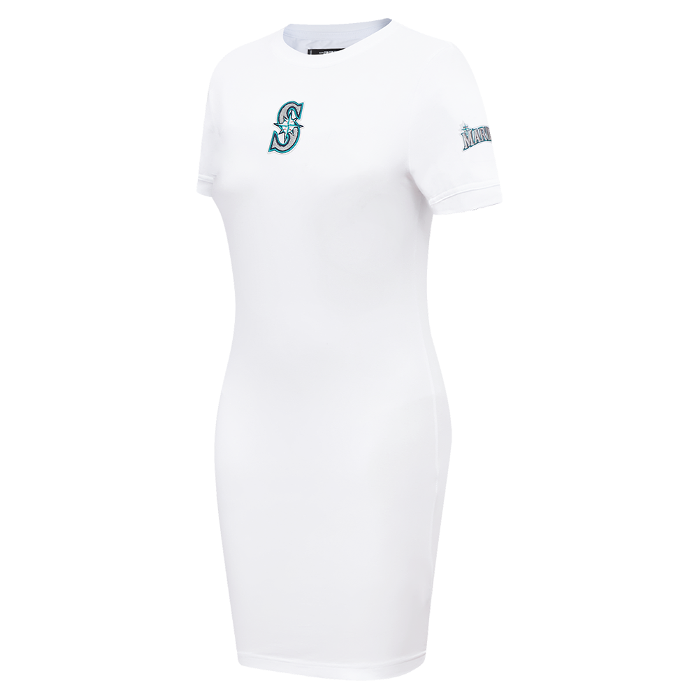 MLB SEATTLE MARINERS CLASSIC WOMEN'S BODYCON DRESS (WHITE)