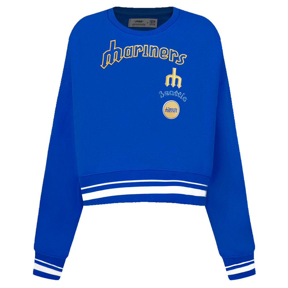 MLB SEATTLE MARINERS RETRO CLASSIC CHANDAIL À COL ROND CÔTELÉ POUR FEMME (BLEU ROYAL)