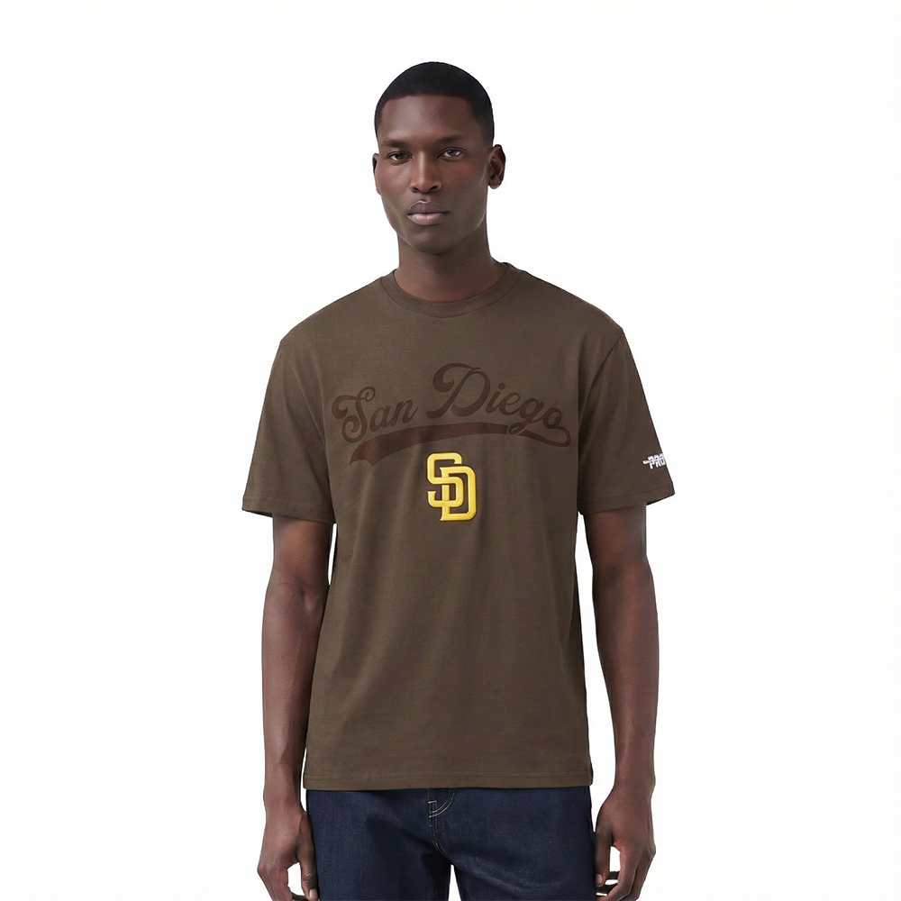 MLB SAN DIEGO PADRES LIVING LARGE HAUT EN JERSEY DE COTON À ÉPAULES TOMBANTES POUR HOMME (BRUN)
