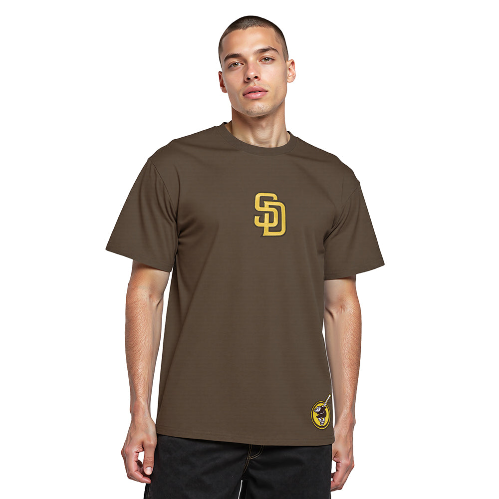 MLB SAN DIEGO PADRES WINGSPAN HAUT EN JERSEY DE COTON À ÉPAULES TOMBANTES V2 POUR HOMME (BRUN)