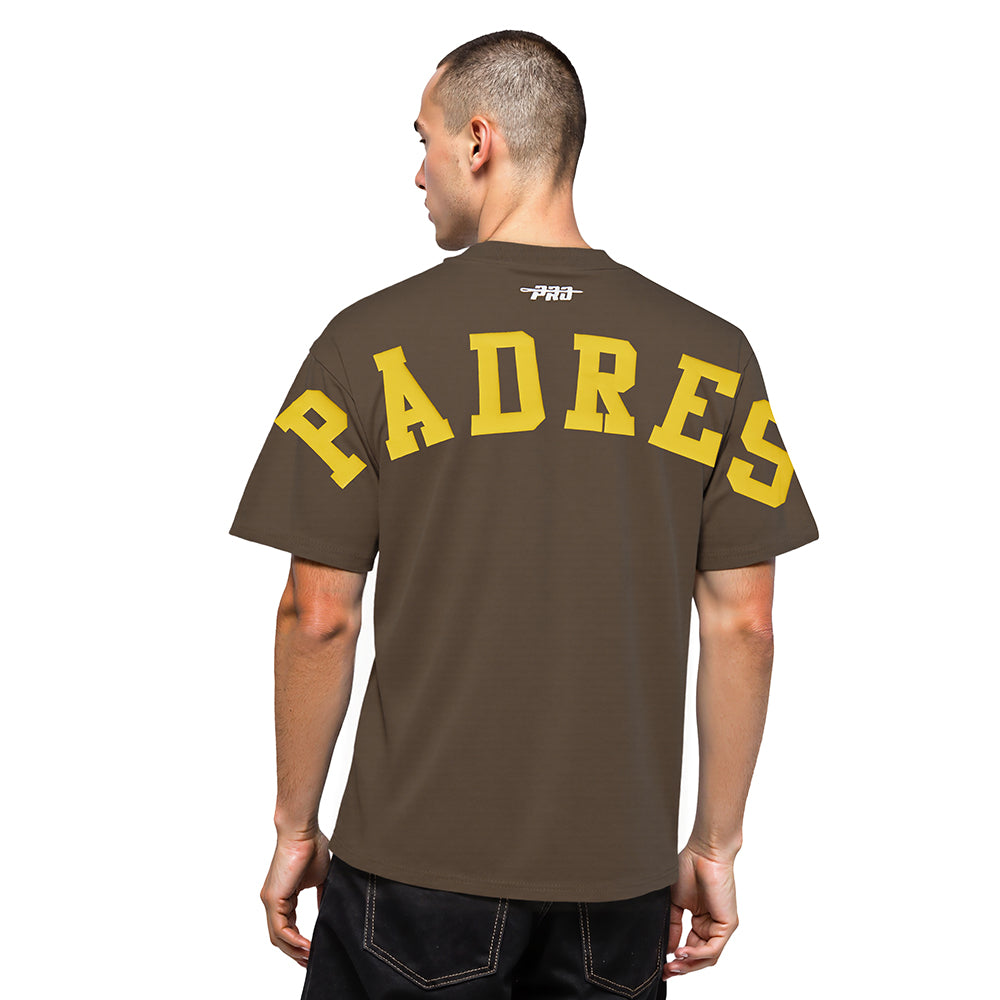 MLB SAN DIEGO PADRES WINGSPAN HAUT EN JERSEY DE COTON À ÉPAULES TOMBANTES V2 POUR HOMME (BRUN)