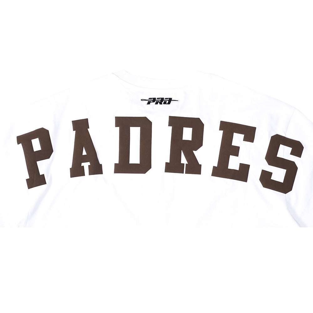MLB SAN DIEGO PADRES WINGSPAN HAUT EN JERSEY DE COTON À ÉPAULES TOMBANTES V2 POUR HOMME (BLANC)